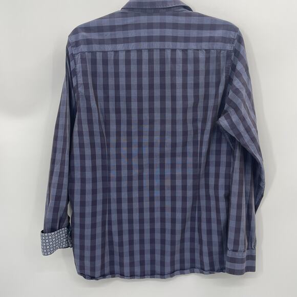 TED BAKER London Shirt Mens Size M Neck 16 Button Up Plaid Flip Cuff Long Sleeve - Picture 4 of 8